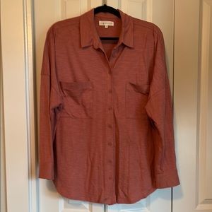 Lou & Grey Rust Button Down Shirt Relaxed Fit